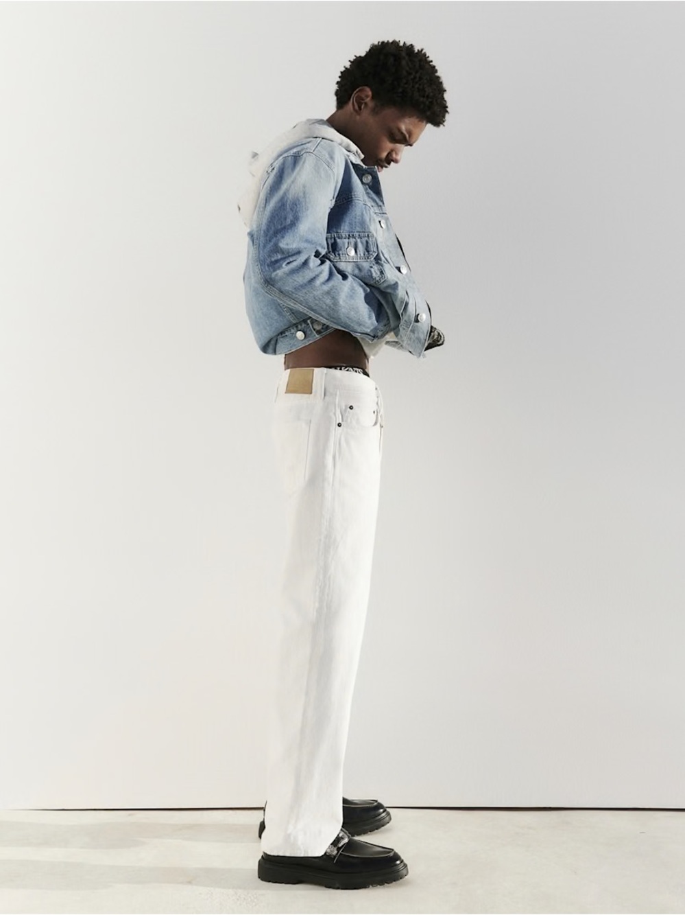 All Saints Lenny Loose Fit Wide Leg Denim Jeans - White